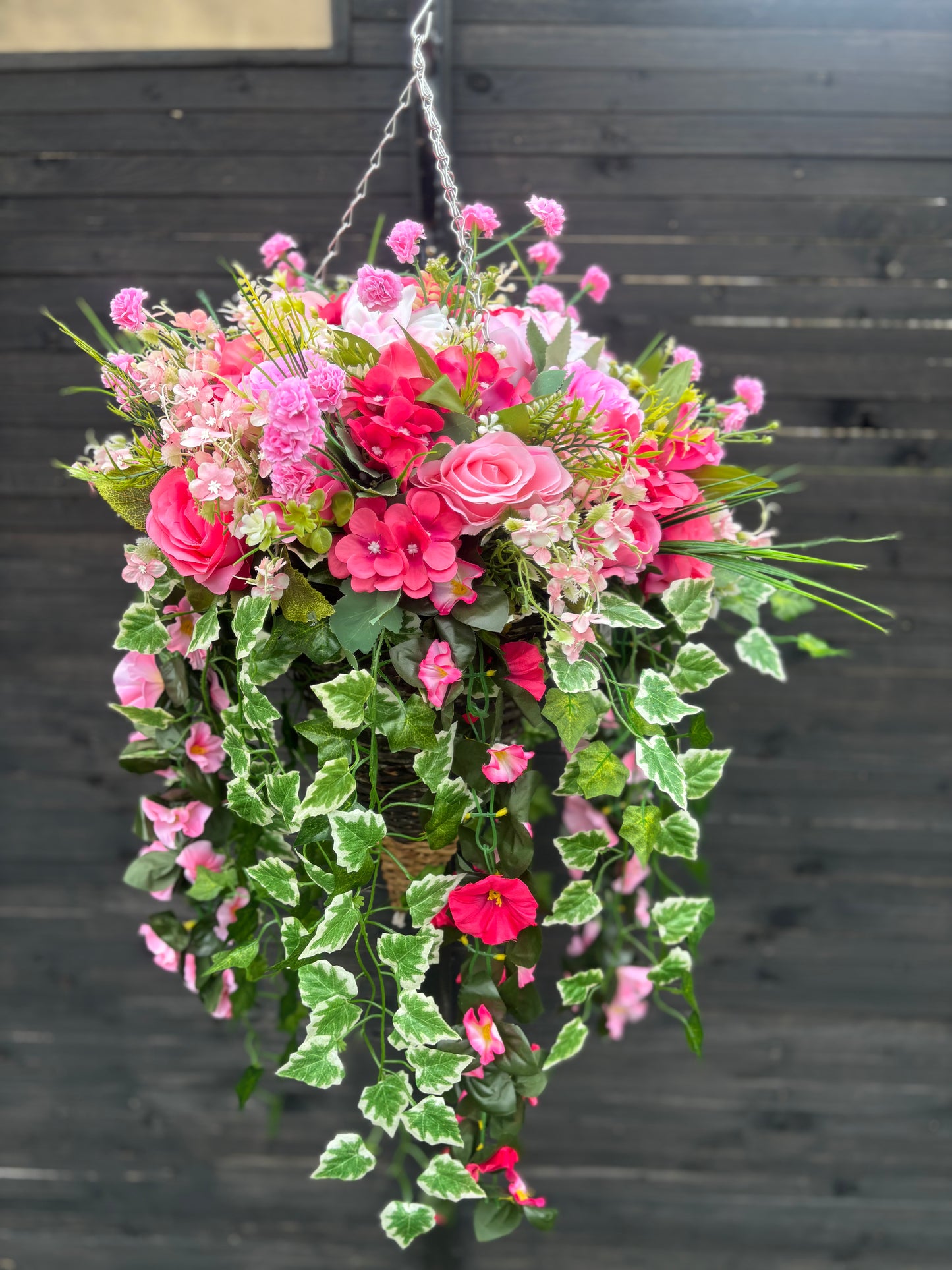 Deluxe mixed Pink Hanging Baskets