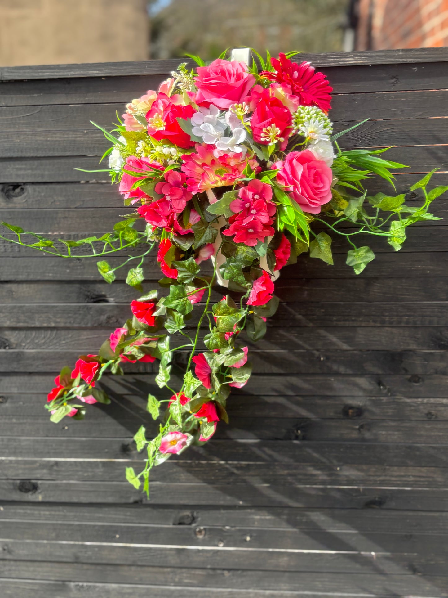 Mixed pink fence pots