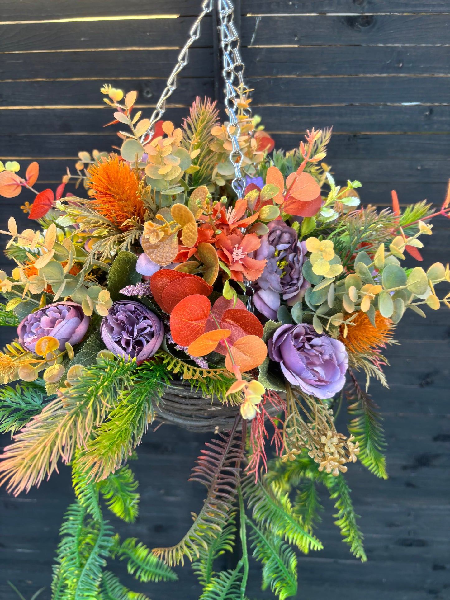 Autumn Ophelia standard hanging basket