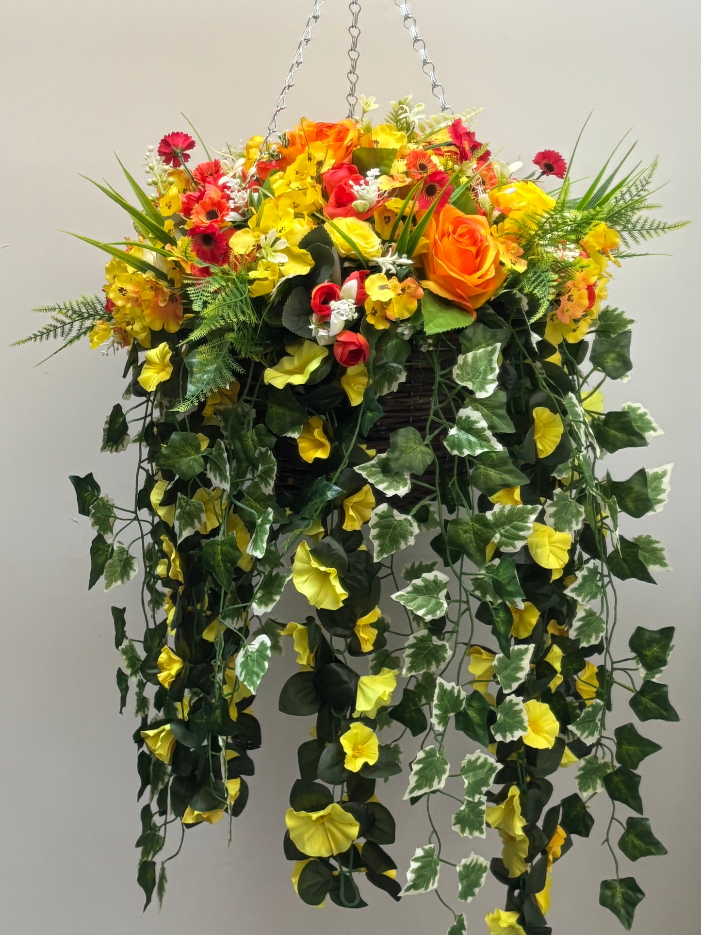 Orange & Yellow Deluxe Rattan Basket
