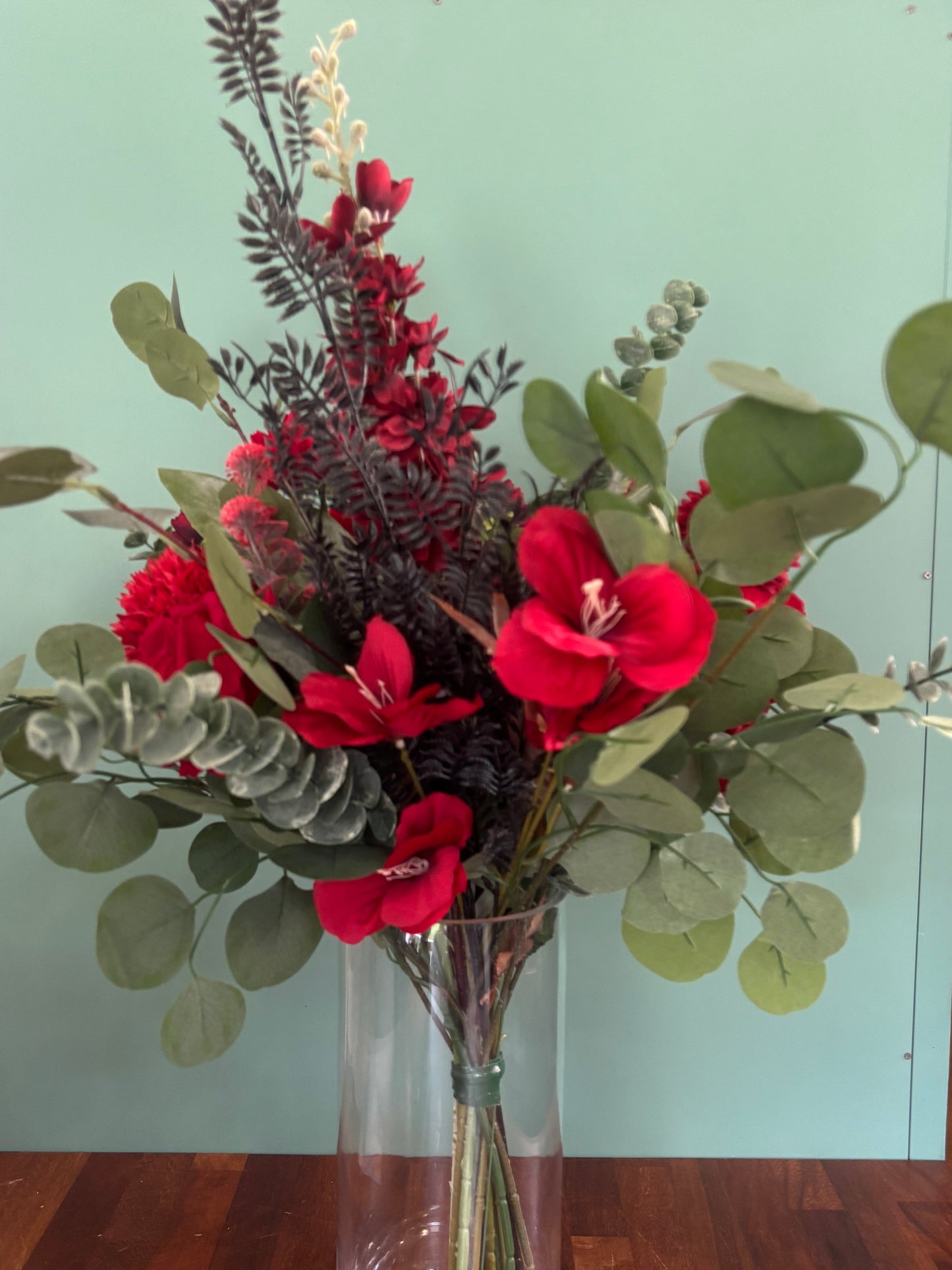 Red Faux Flower Gift Bouquet