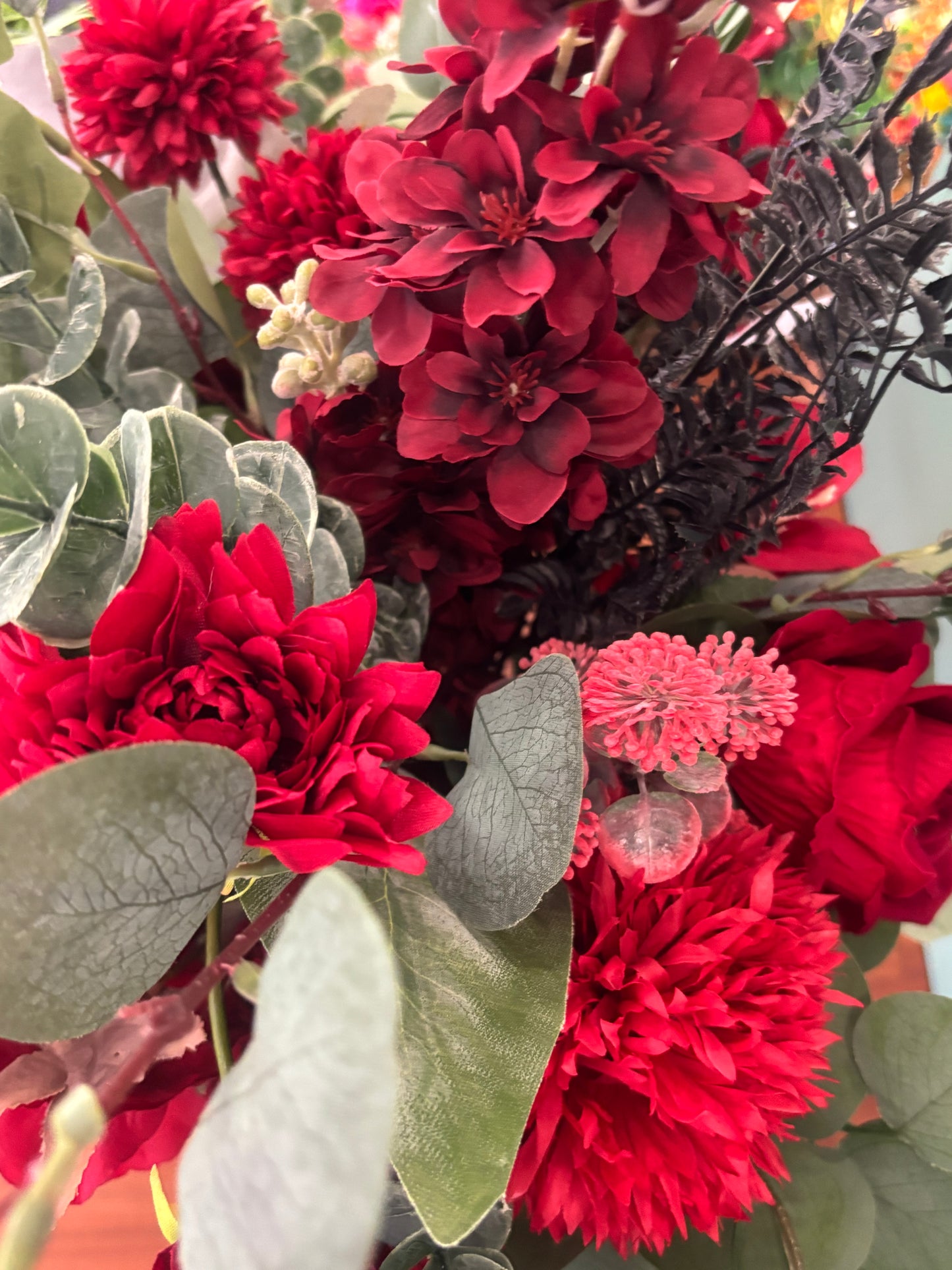 Red Faux Flower Gift Bouquet