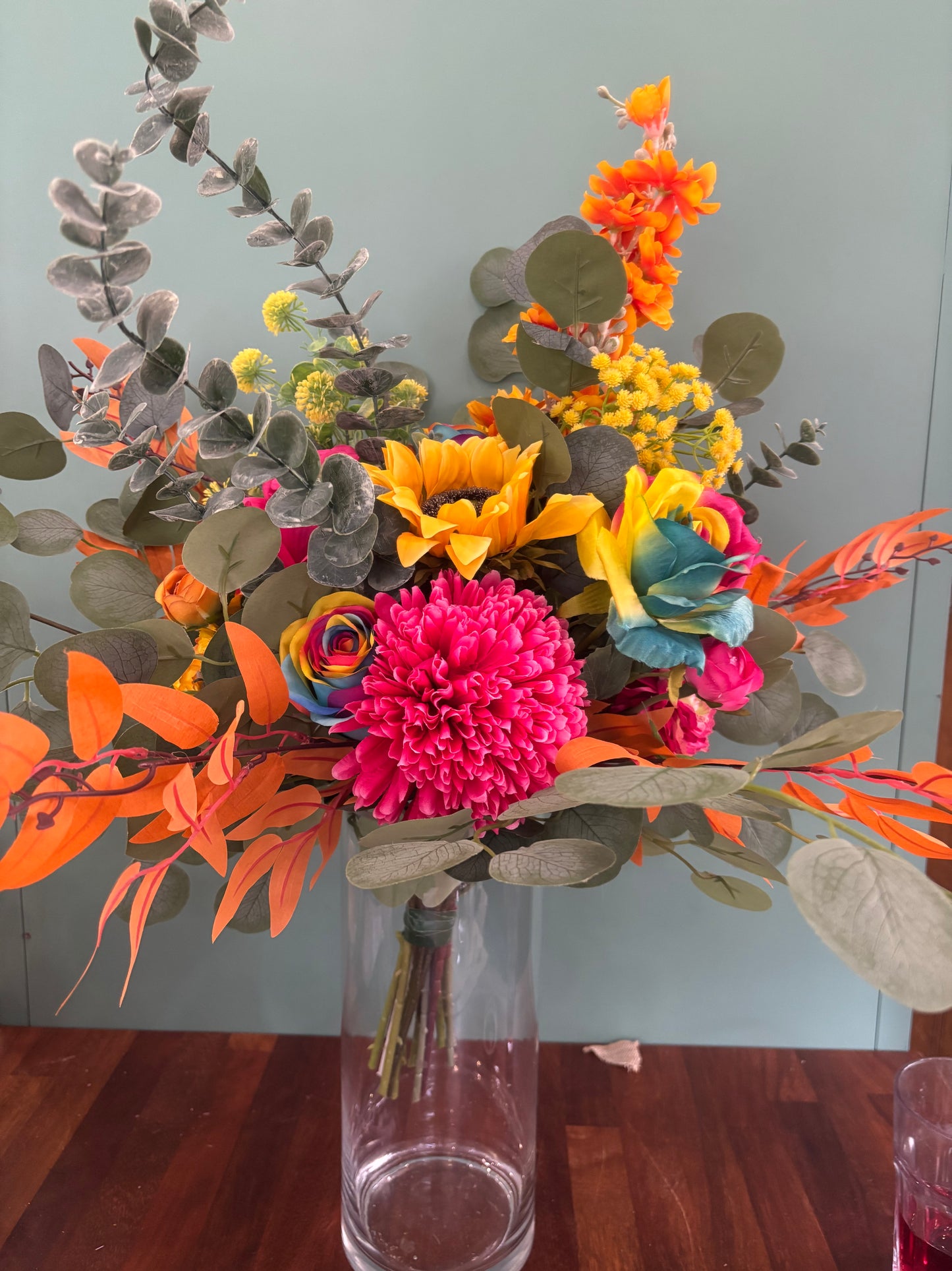 Rainbow Faux Flower Gift Boquet