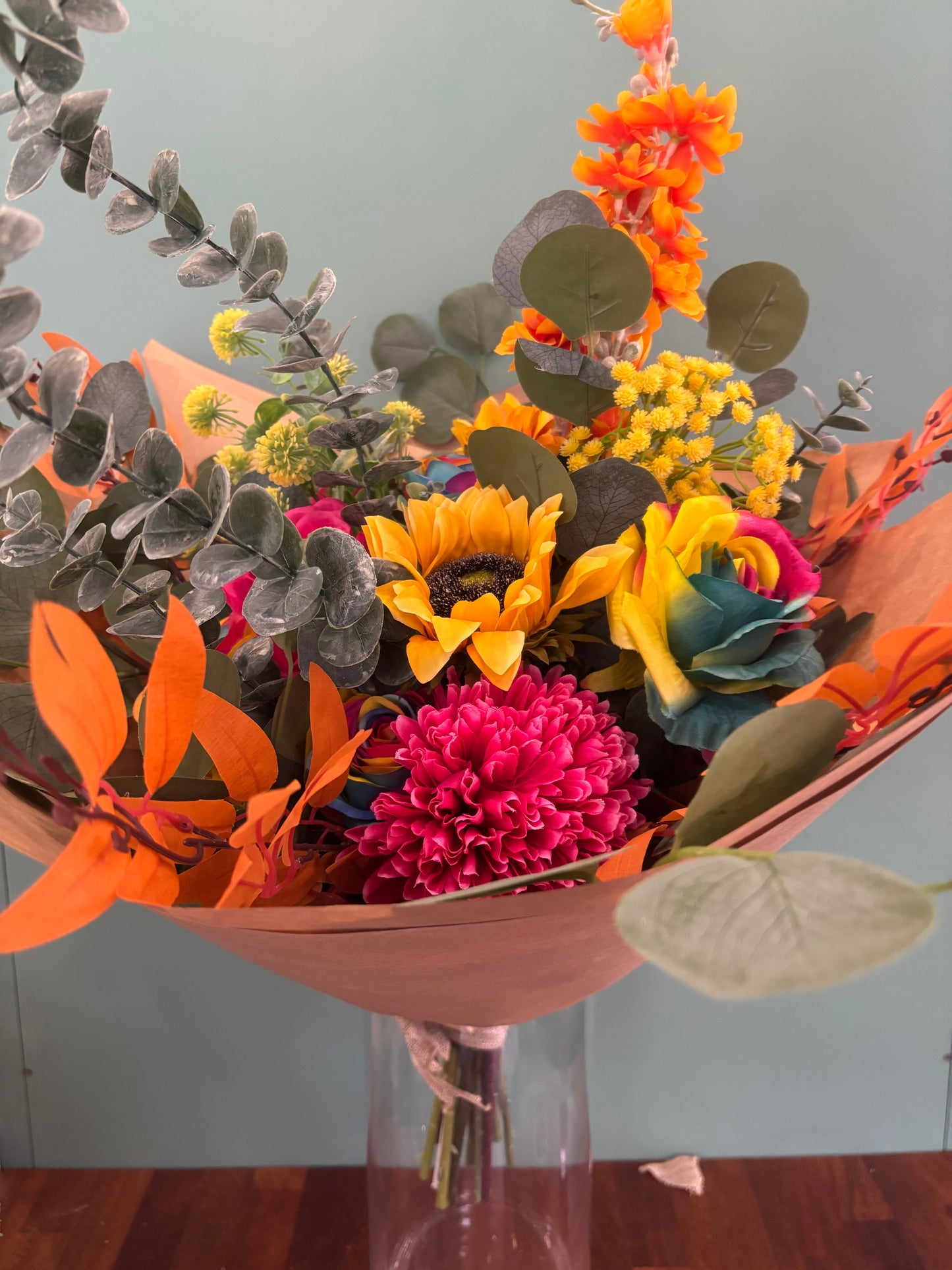 Rainbow Faux Flower Gift Boquet