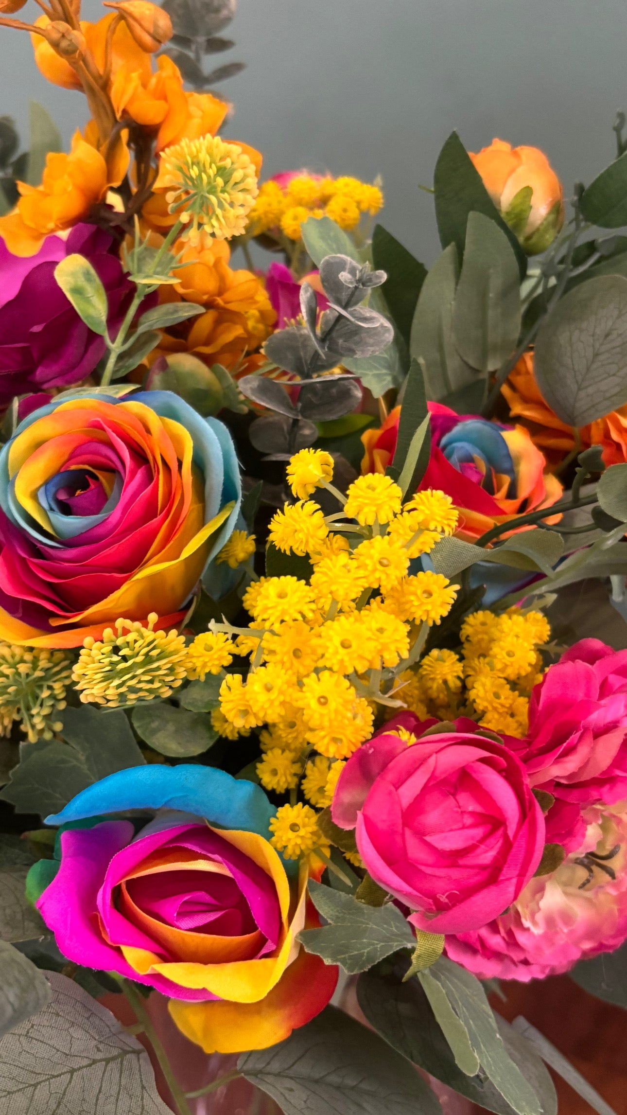 Rainbow Faux Flower Gift Boquet