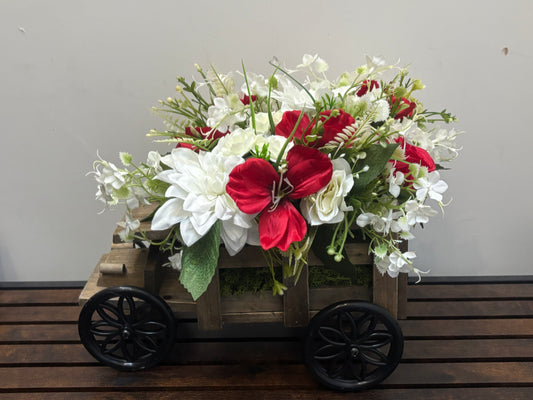 FLOWER TRUCK red and white