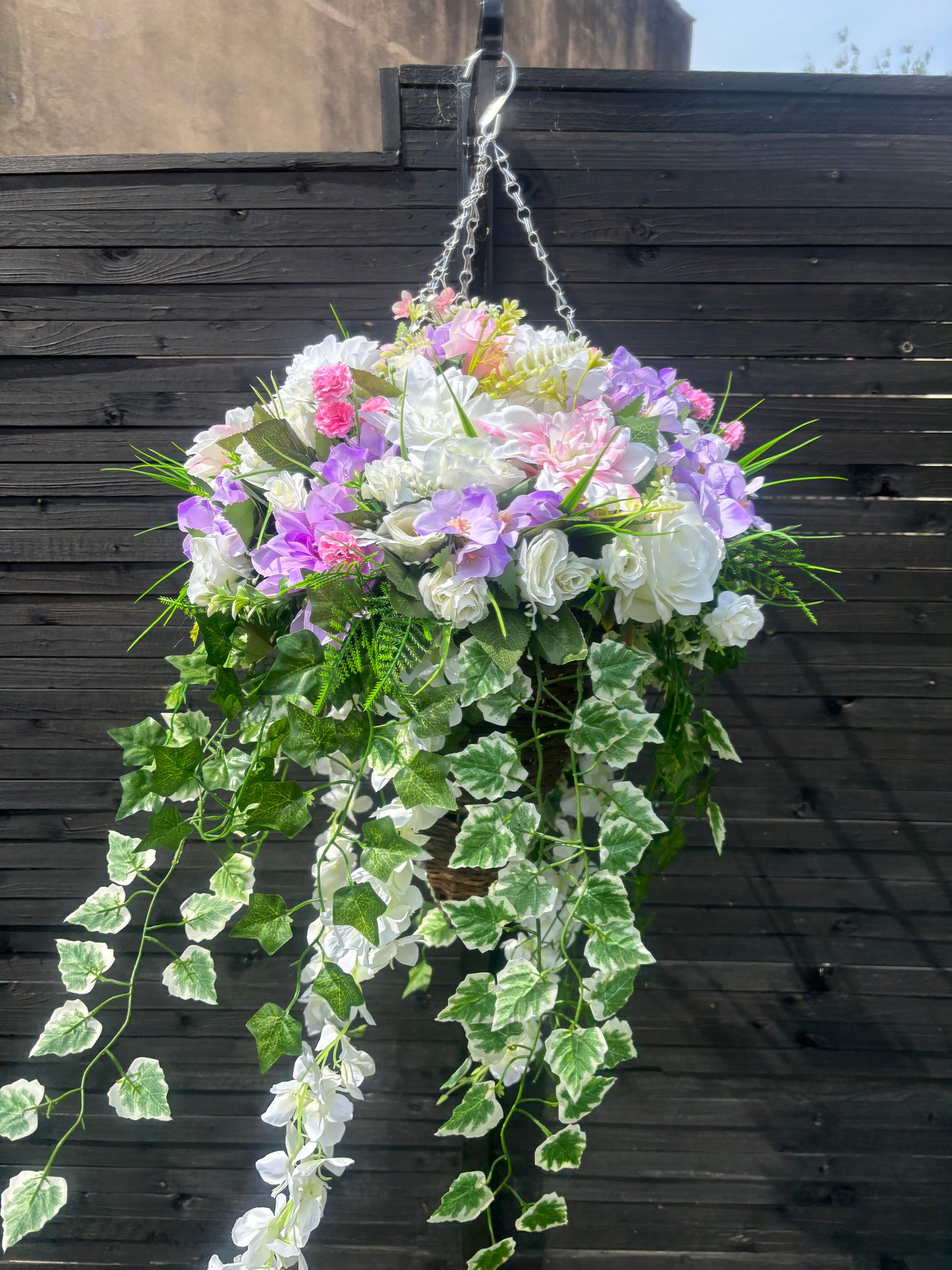 Daphanie Wreath and 1 deluxe hanging basket