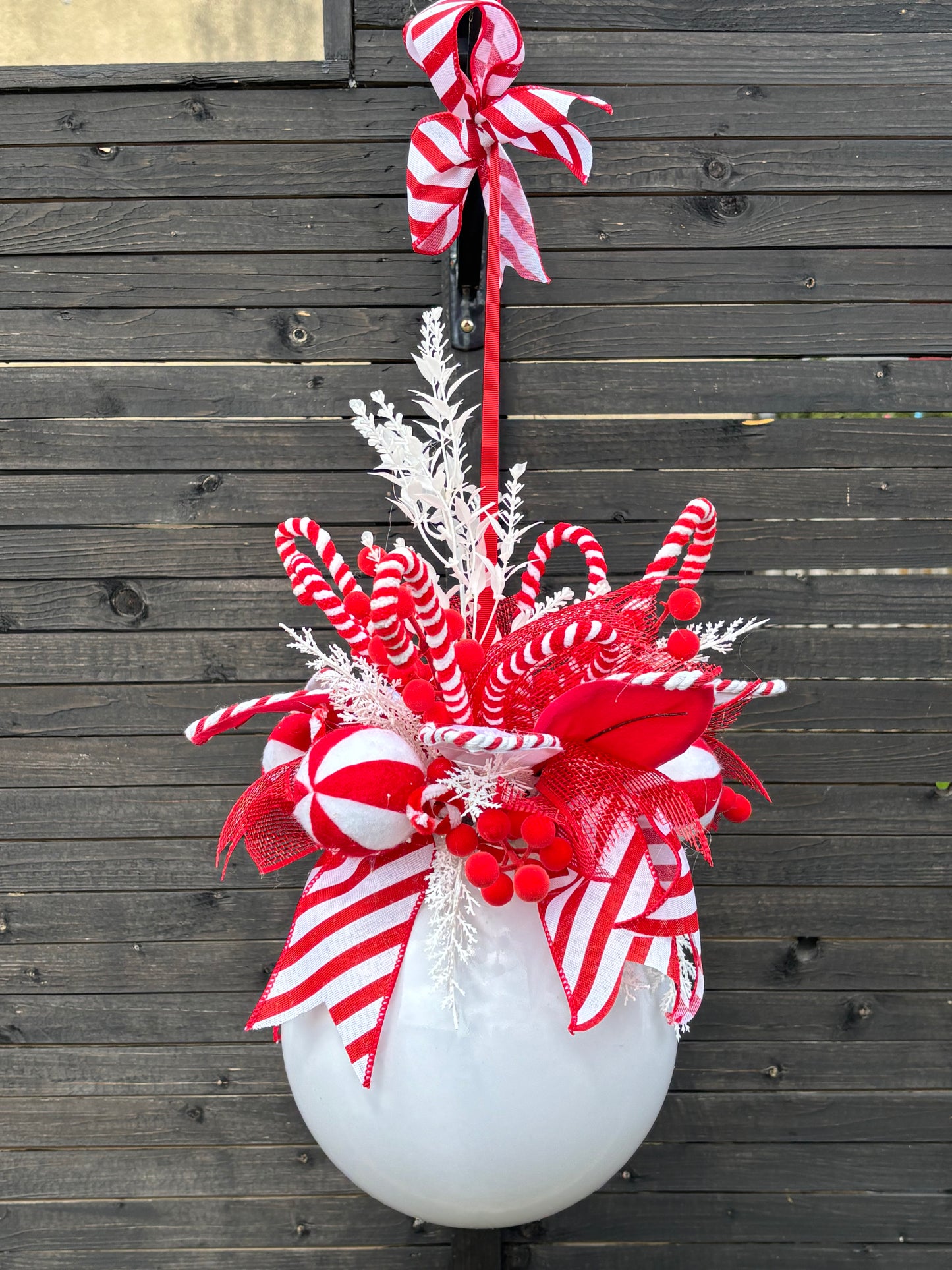 PREORDER candy cane large Bauble