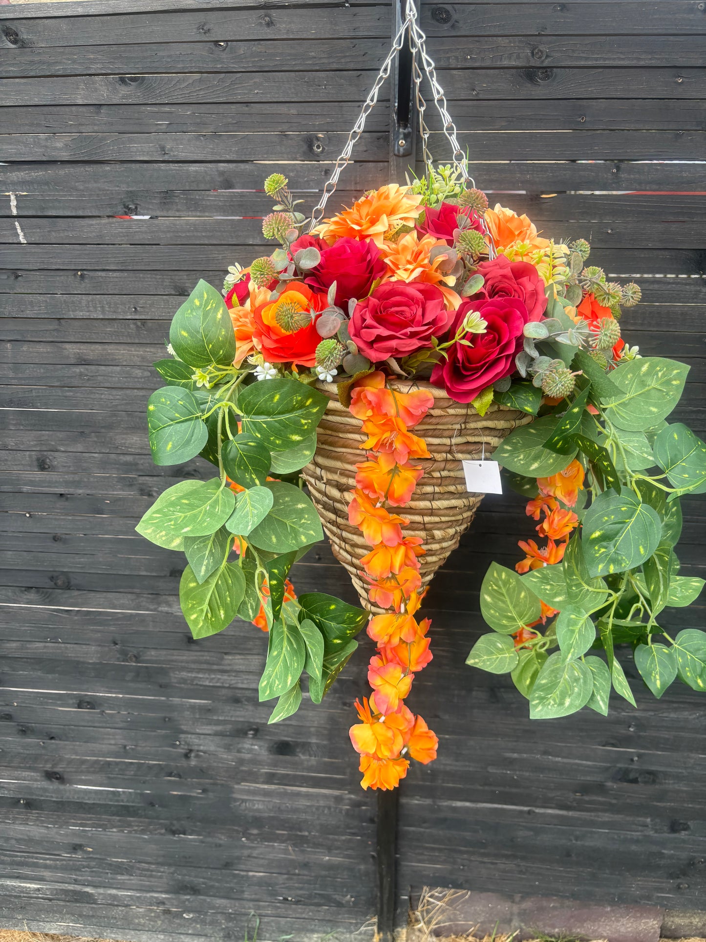 Autumn orange and deep red deluxe basket
