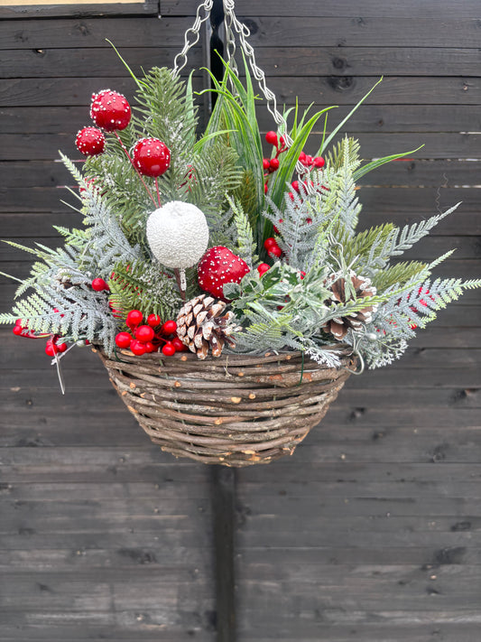 PREORDER Christmas mixed berry standard hanging basket
