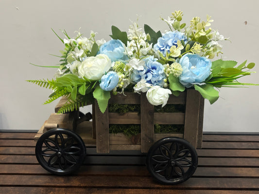 FLOWER TRUCK Blue and White