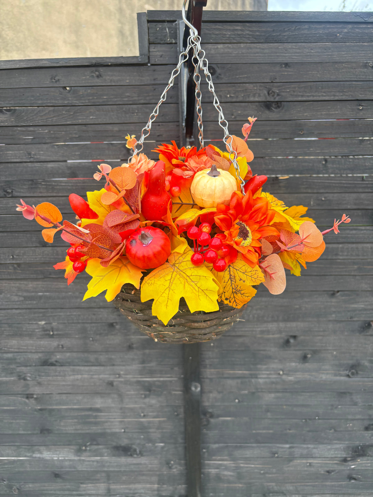 Autumn standard hanging basket