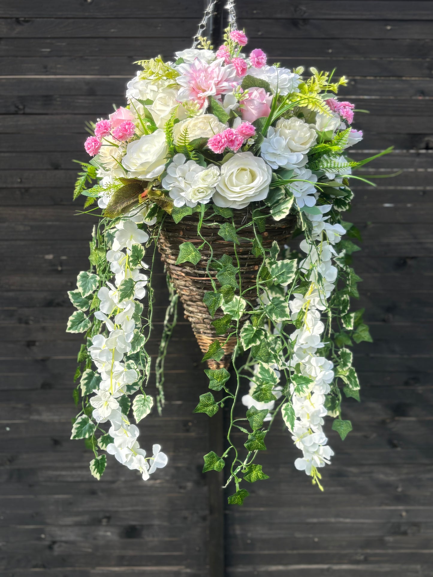 Sammie Wreath and 2x deluxe hanging basket