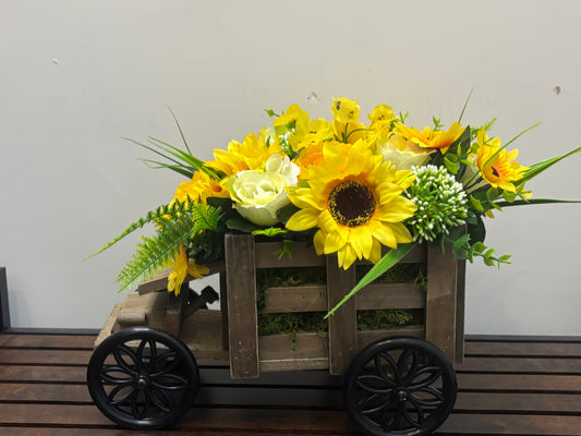 FLOWER TRUCK yellow and ivory