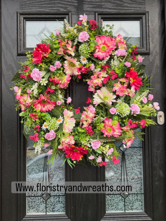 Chantelle Wreath and standard hanging basket