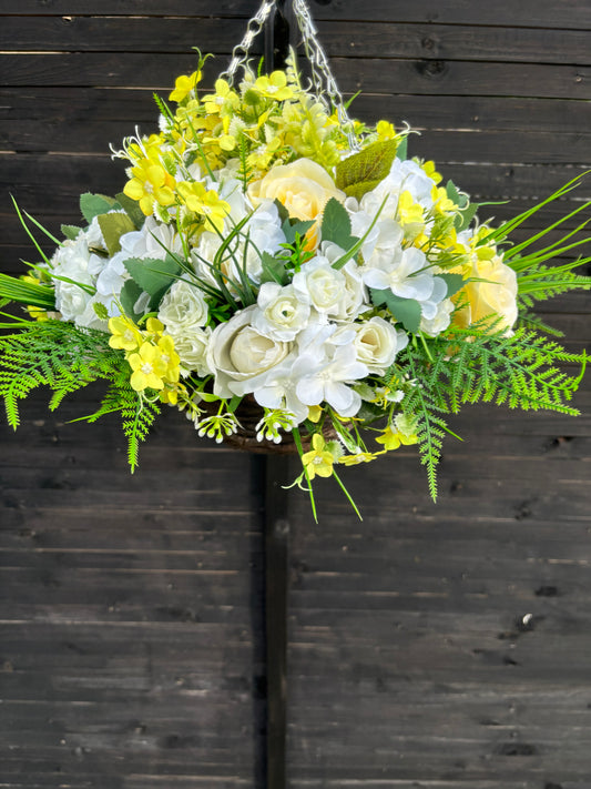 Standard Ivory & Lemon Rattan Basket