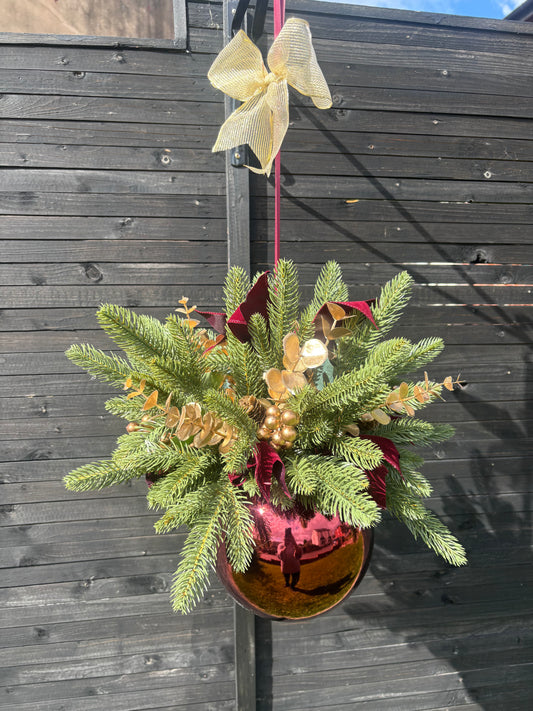 large burgundy bauble gold accents