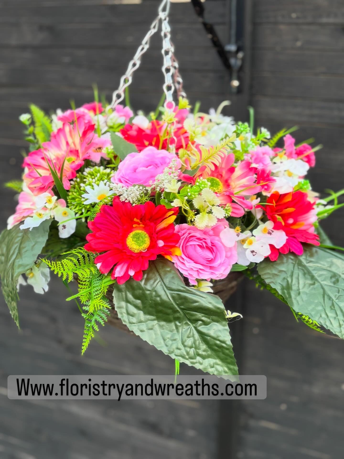 Chantelle Wreath and standard hanging basket