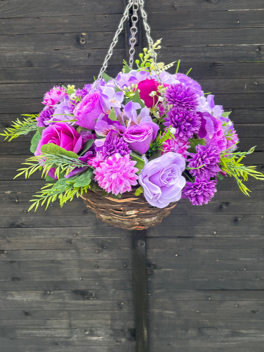 Standard lilac & purple Rattan Basket