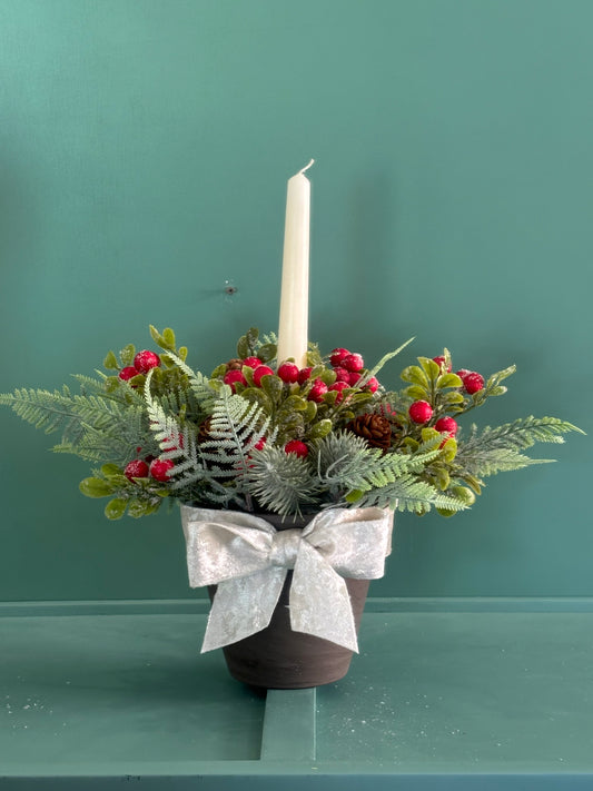 Red Christmas candle display
