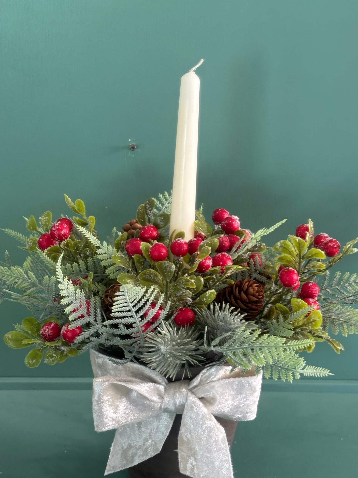 Red Christmas candle display