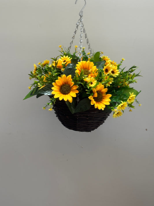Sunflower Standard Rattan Round Basket