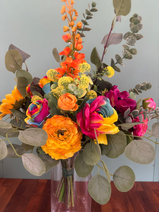 Rainbow Faux Flower Gift Boquet