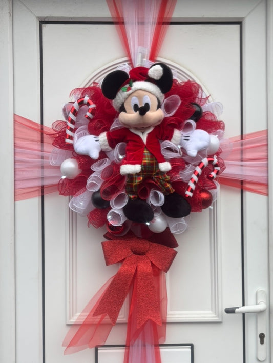 Micky/Mini Mouse Christmas Deco Mesh Wreath