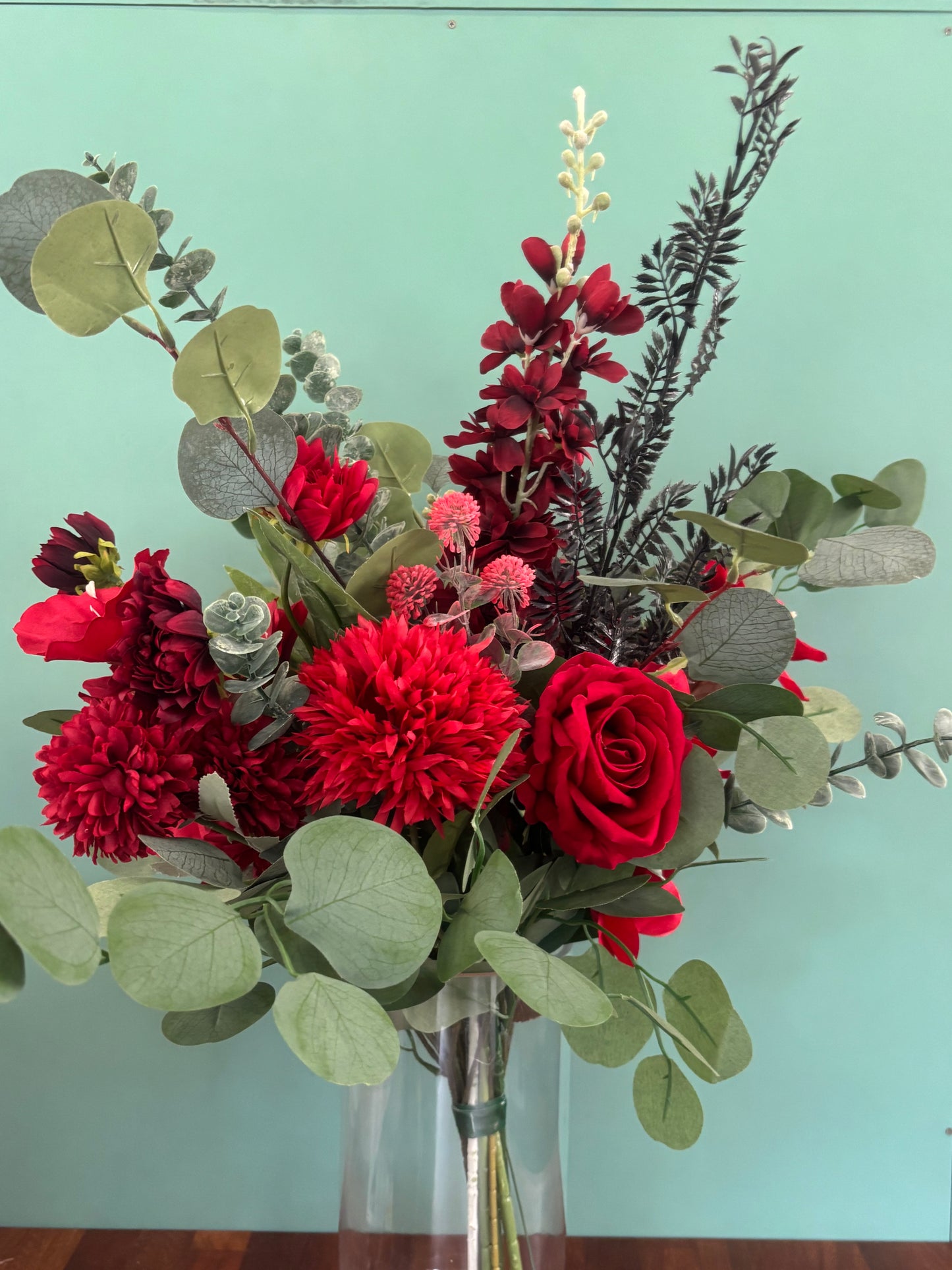 Red Faux Flower Gift Bouquet