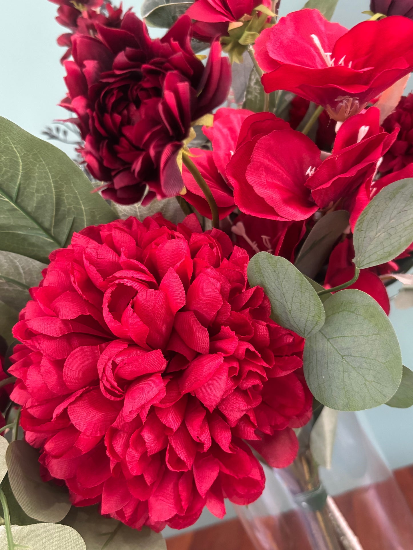 Red Faux Flower Gift Bouquet