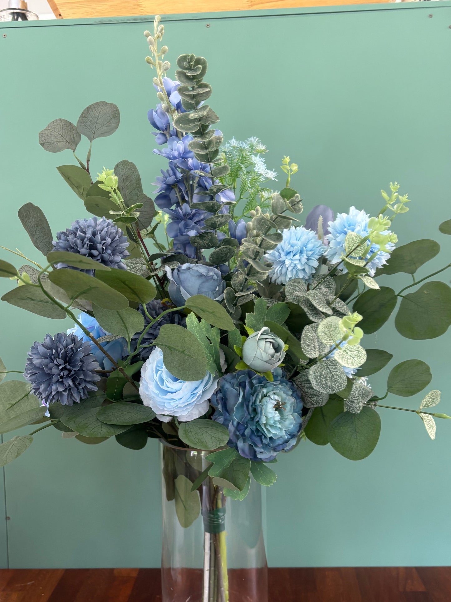 Blue Faux Flower Gift Bouquet