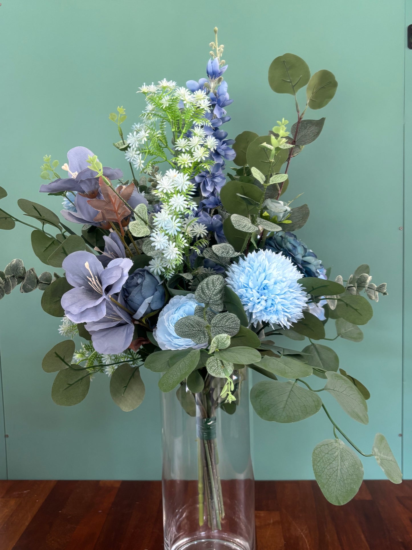 Blue Faux Flower Gift Bouquet