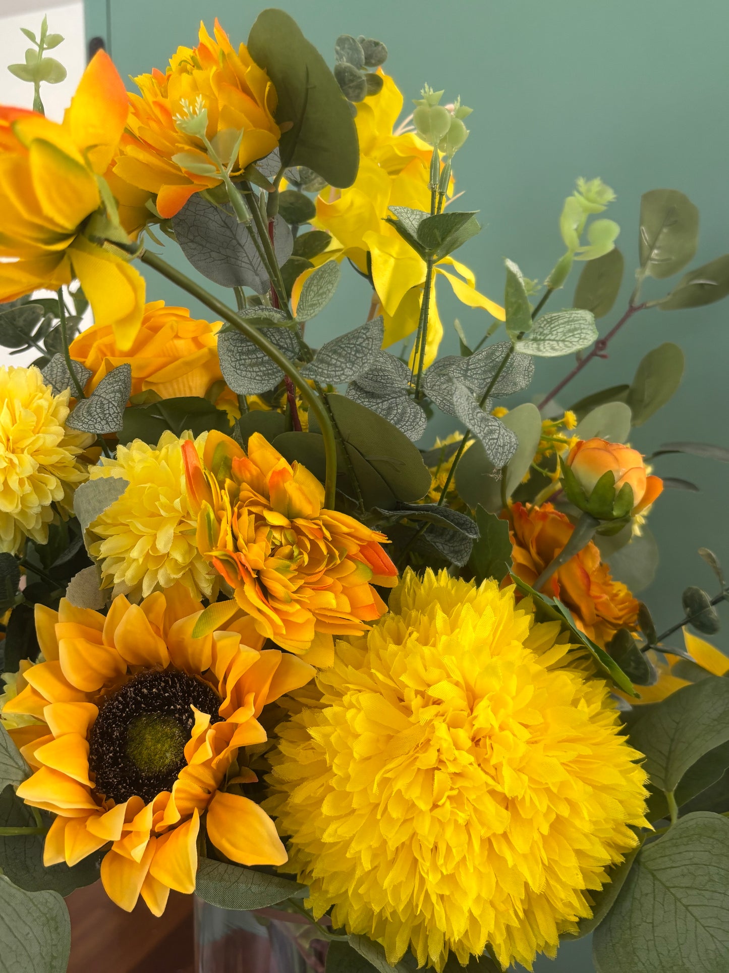 Yellow Faux Flower Gift Bouquet