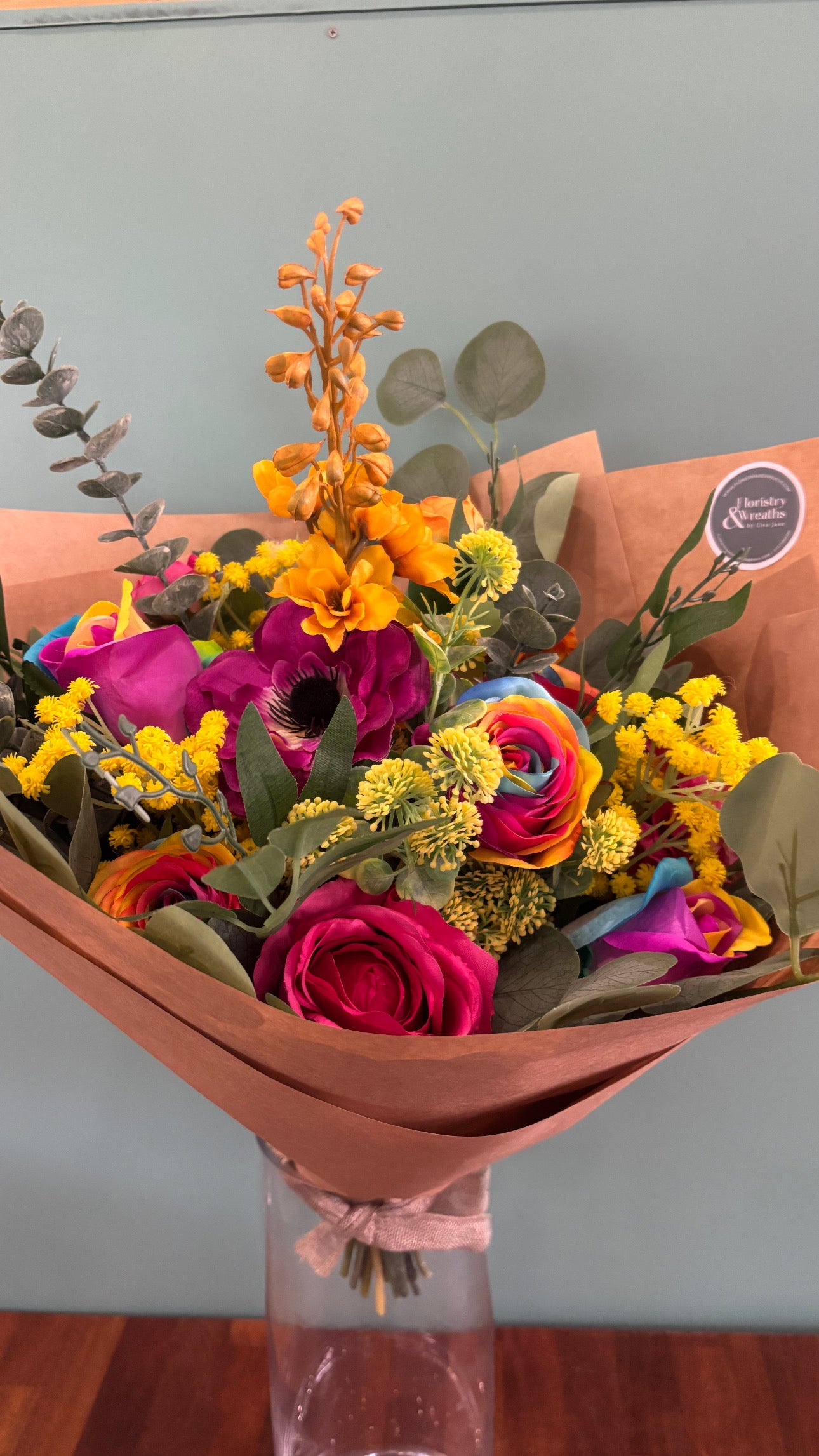 Rainbow Faux Flower Gift Boquet